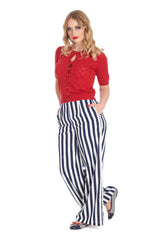 SALLY STRIPE TROUSER Navy