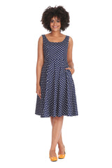DOT DAYS SWING DRESS Navy