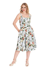 BLOOM SWING HALTER DRESS Blue
