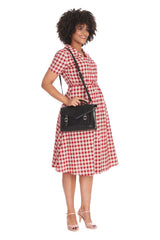 CHERRY CHECK  DRESS Red