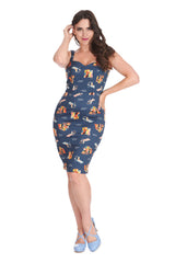 PORTOFINO LIVING PENCIL DRESS Blue