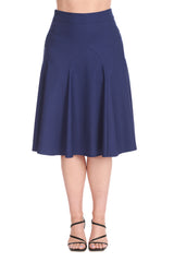 CAROL CLASSIC PANEL DETAIL SKIRT Navy