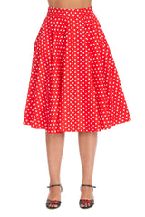 DOT DAYS SWING SKIRT Red