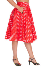 DOT DAYS SWING SKIRT Red