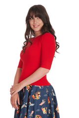 1950's Banned Retro Grace jumper-Red