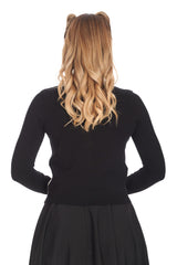 DARTS & CHECKS CARDIGAN Black