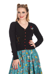 KEEP EM FLYING CARDIGAN Black