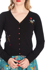 KEEP EM FLYING CARDIGAN Black
