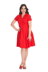 WONDER FIT & FLARE DRESS Red