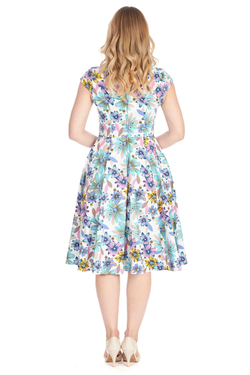 SUMMER BEE SWING DRESS White