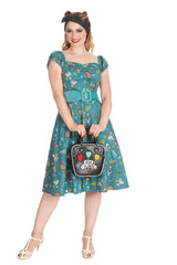 KEEP EM FLYING SWING OFF SHOULDER DRESS Teal