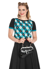 DARTS & CHECKS JUMPER Teal