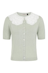 COLLAR CUTIE CARDIGAN Seafoam