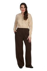 Banned Violet 40s/50s Crop Cardigan - Retro Style Shawl Collar Button-Up-Ivory