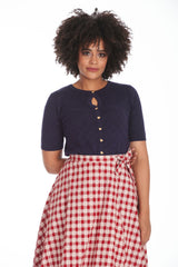 HEART BLOOMS CARDIGAN Navy
