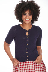 HEART BLOOMS CARDIGAN Navy