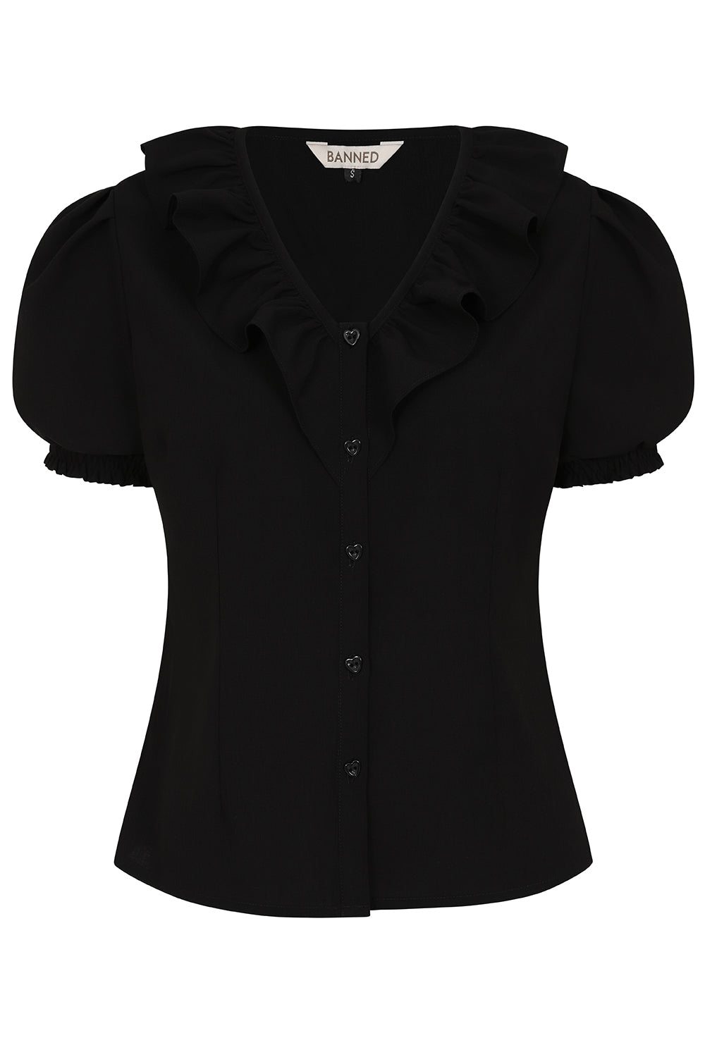 FRAN FRILL BLOUSE Black