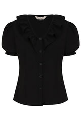 FRAN FRILL BLOUSE Black