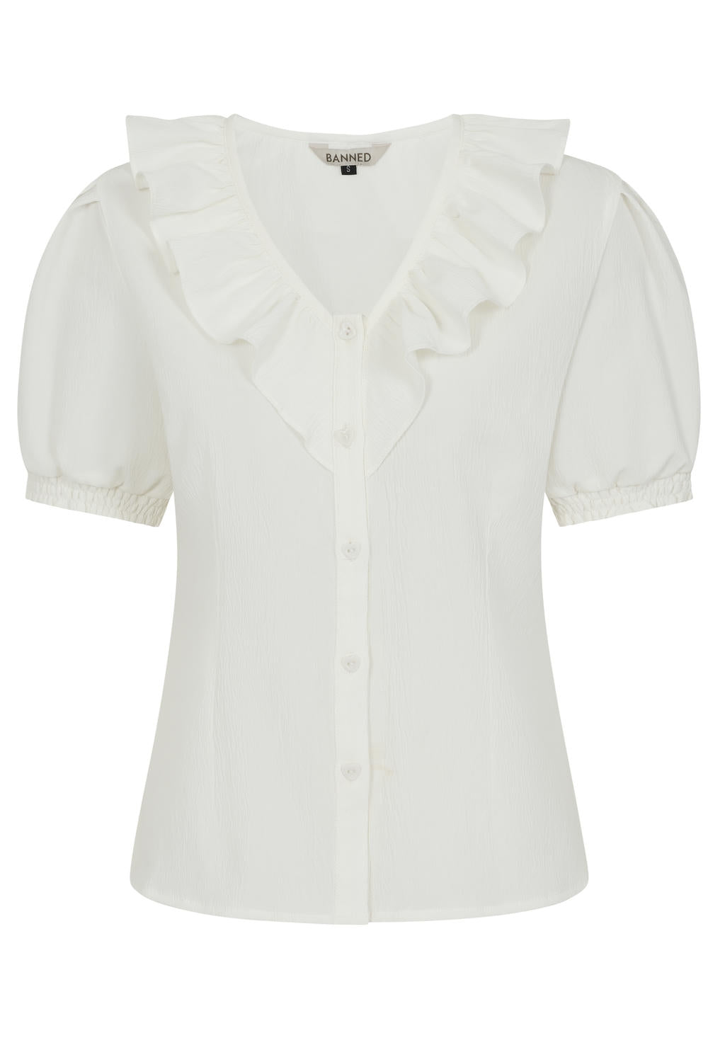 FRAN FRILL BLOUSE White