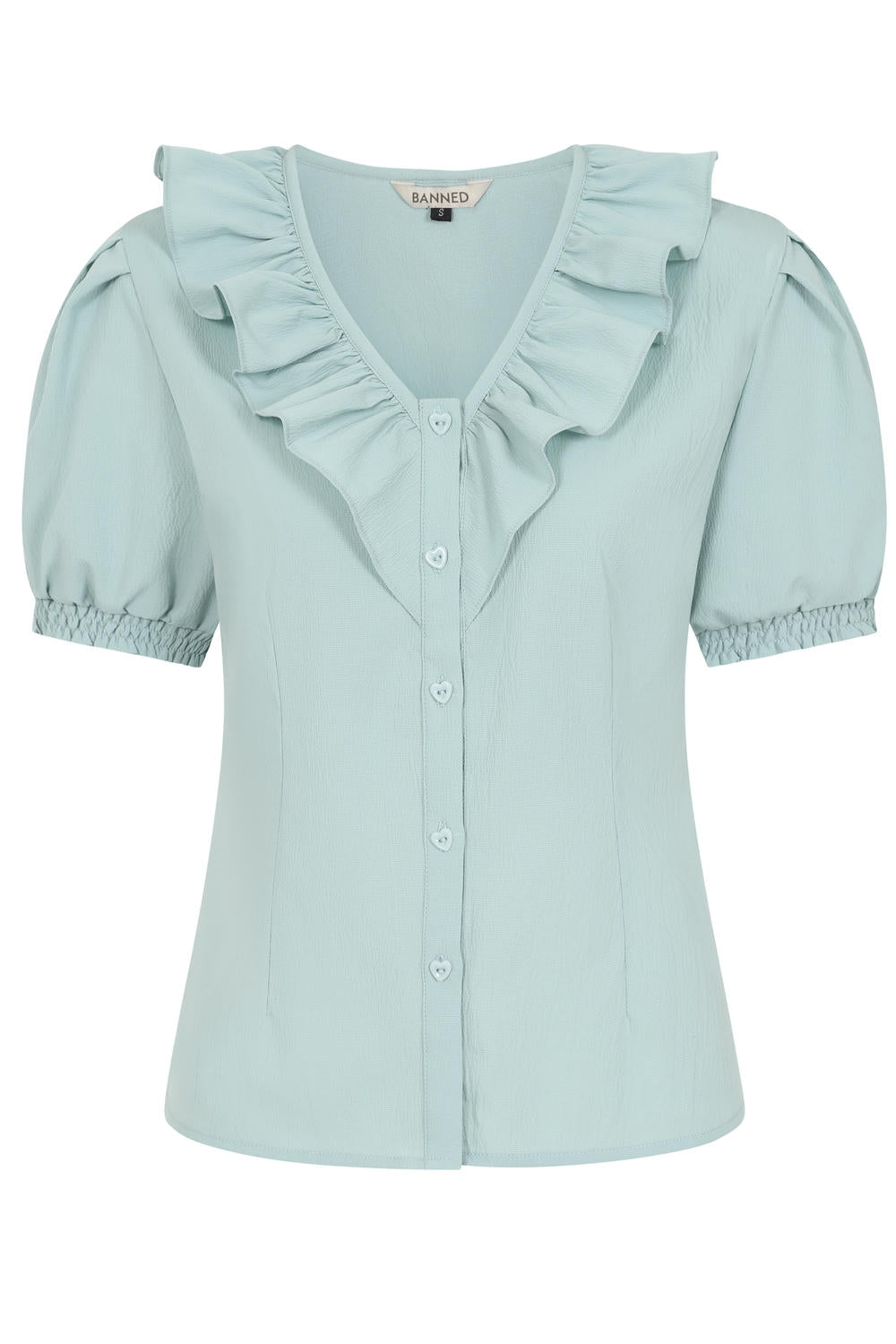 FRAN FRILL BLOUSE Blue