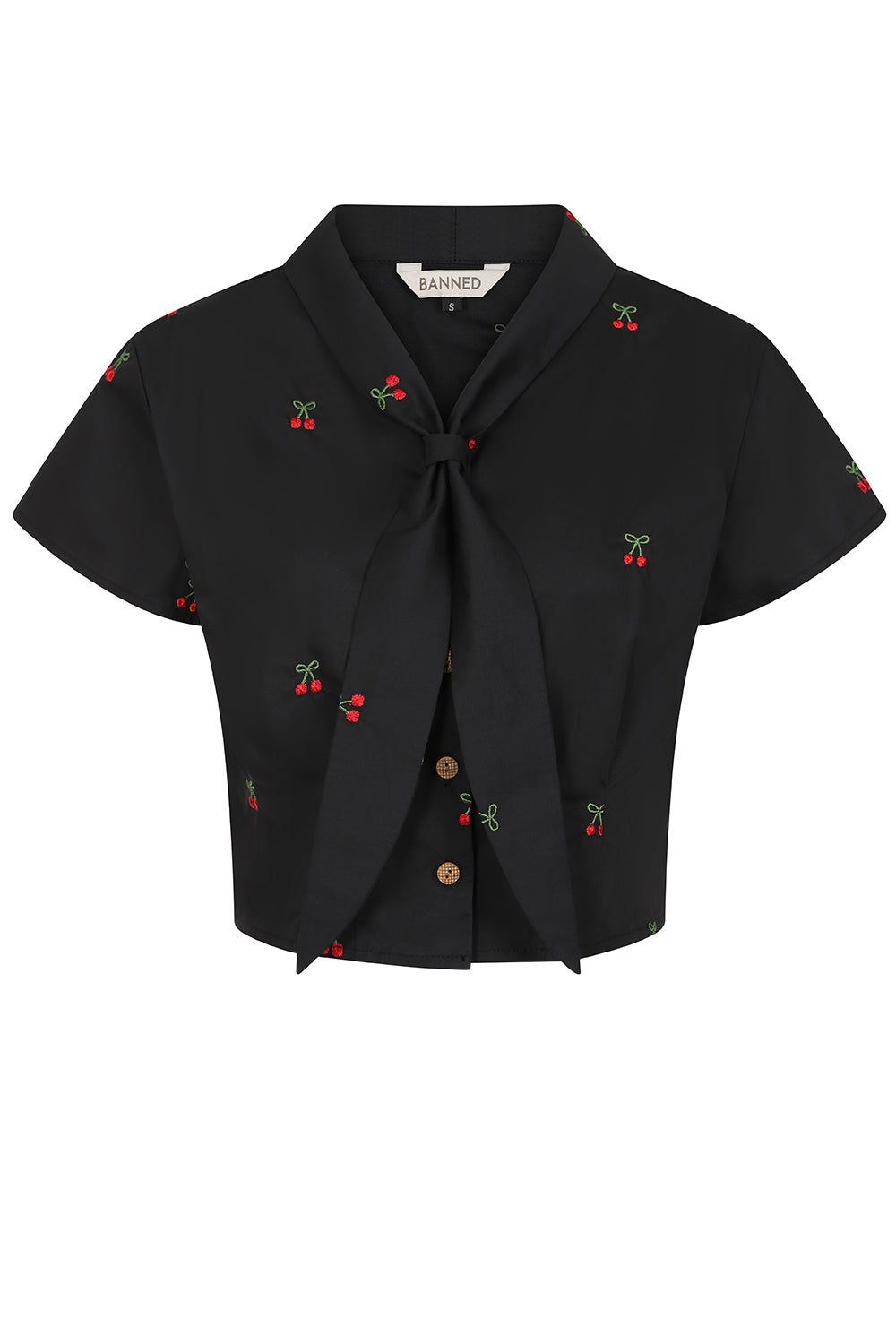 CHERRY VIBES BLOUSE Black