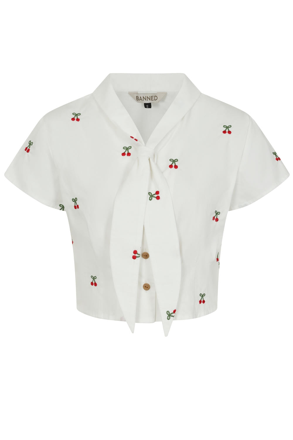 CHERRY VIBES BLOUSE White