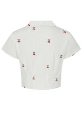 CHERRY VIBES BLOUSE White