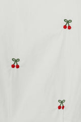 CHERRY VIBES BLOUSE White