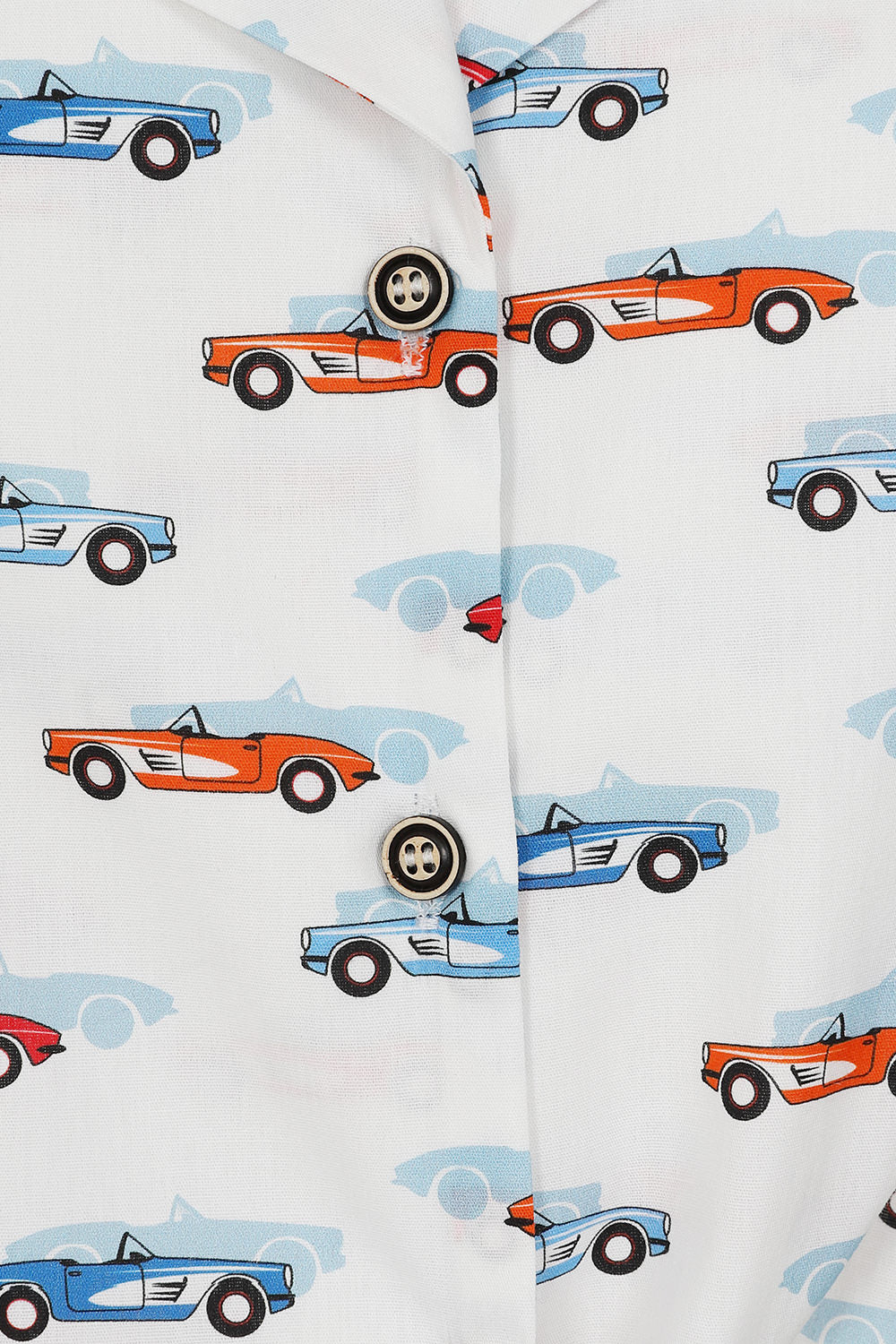 SANDY RETRO CAR BLOUSE White