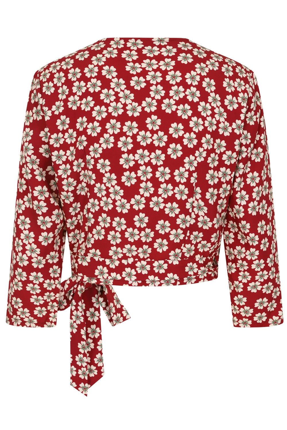 Gracie 40s blossom wrap blouse Red