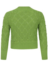 BANNED RETRO Eden Diamond Knit bolero Green