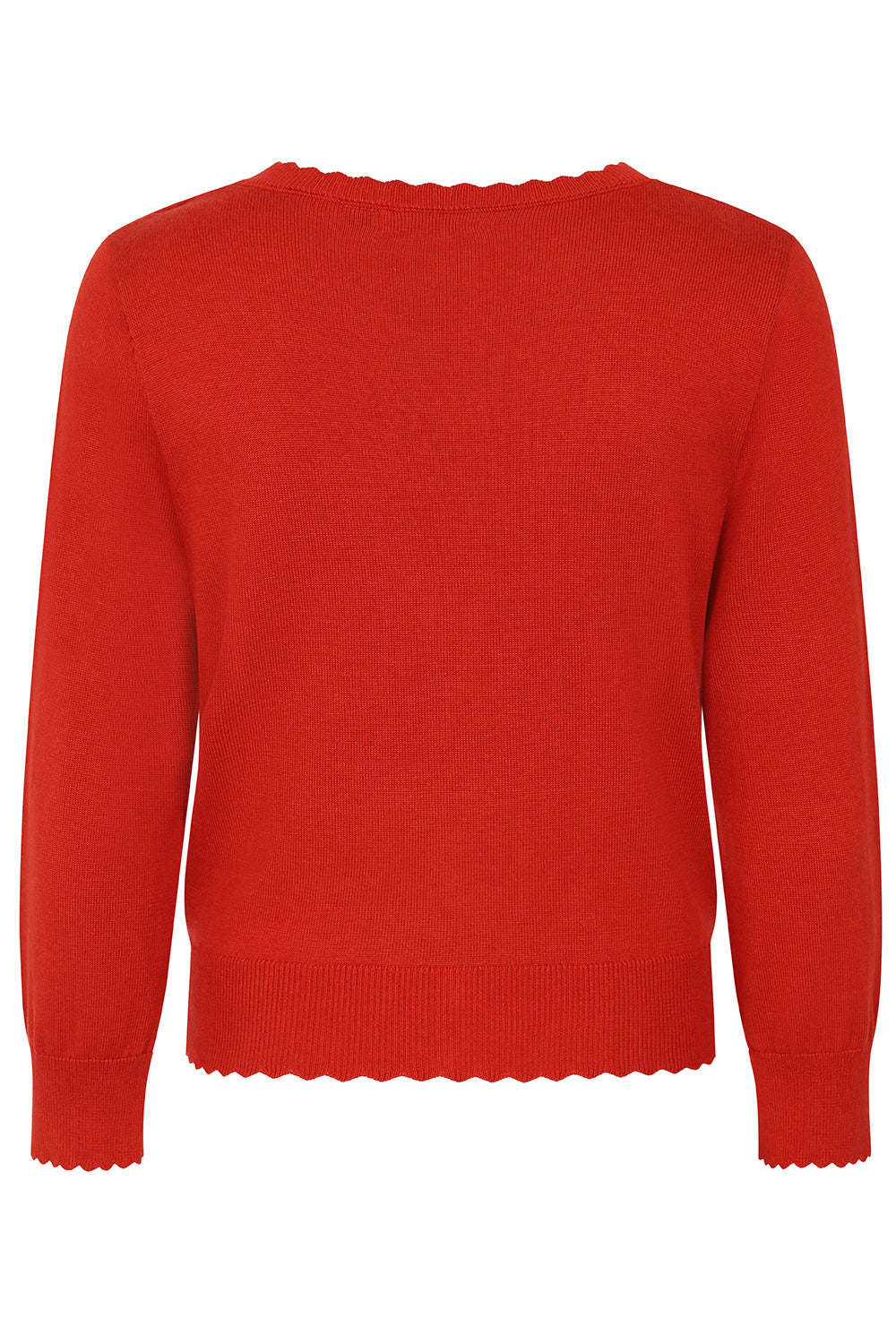 THELMA SCALLOP CARDIGAN Red