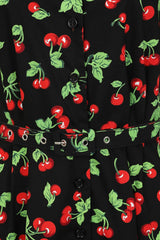 DARLA CHERRIES DRESS Black