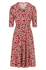 Elodie 40s blossom dress Red