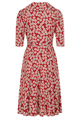 Elodie 40s blossom dress Red