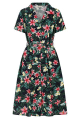 KATE TROPICAL DRESS Navy