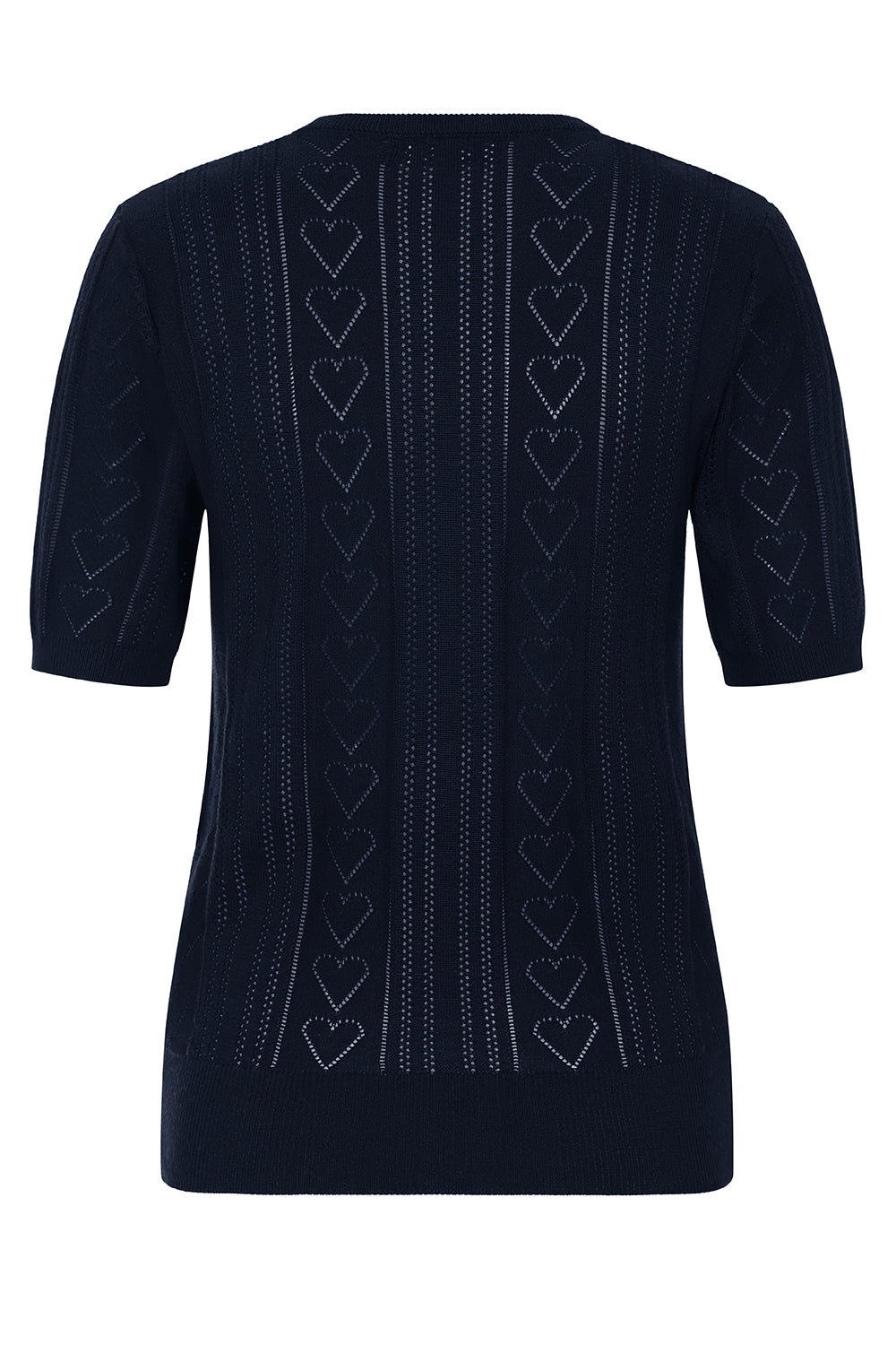 Banned Retro 50s Ruby Heart Jumper-Navy