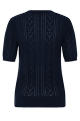 Banned Retro 50s Ruby Heart Jumper-Navy