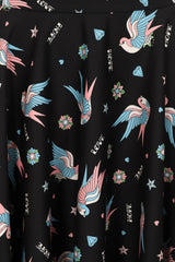 MARILOU SWALLOWS SWING SKIRT Black