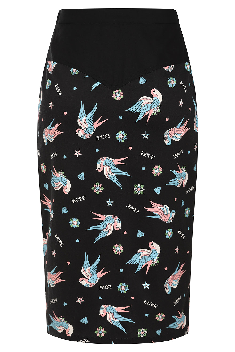 MARILOU SWALLOWS PENCIL SKIRT Black