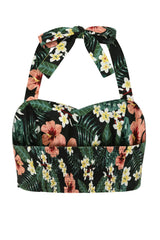 Harper tropical tiare crop top Green