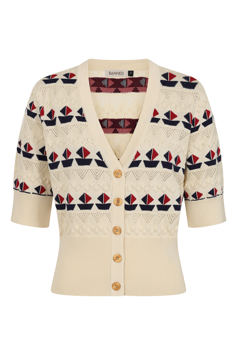 KITTY SAIL CARDIGAN White