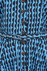 BELLA NATURE WAVES DRESS Blue
