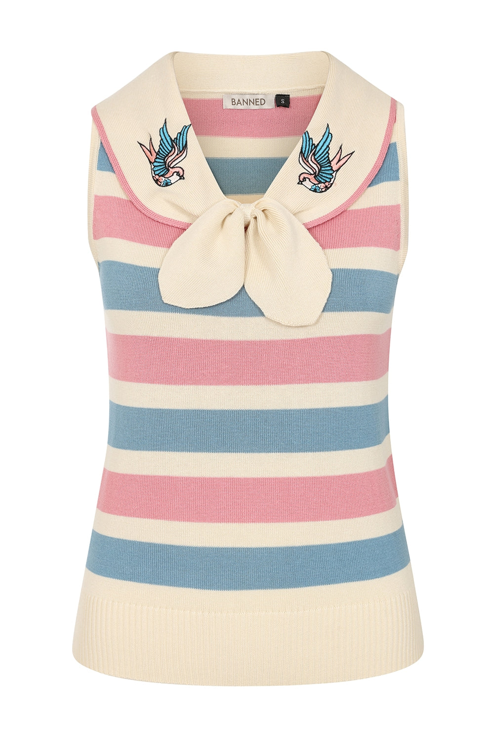 ZELDA SWALLOW STRIPED JUMPER Cream