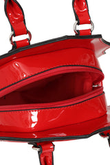 BANNED Ghoul Coffin Red Bag | Shimmer Quilted Gothic Handbag with Spider Web-Red-One Size