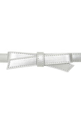BANNED Gold Rush Belt   Retro and Rockabilly Slim Adjustable Bow Belt Silver