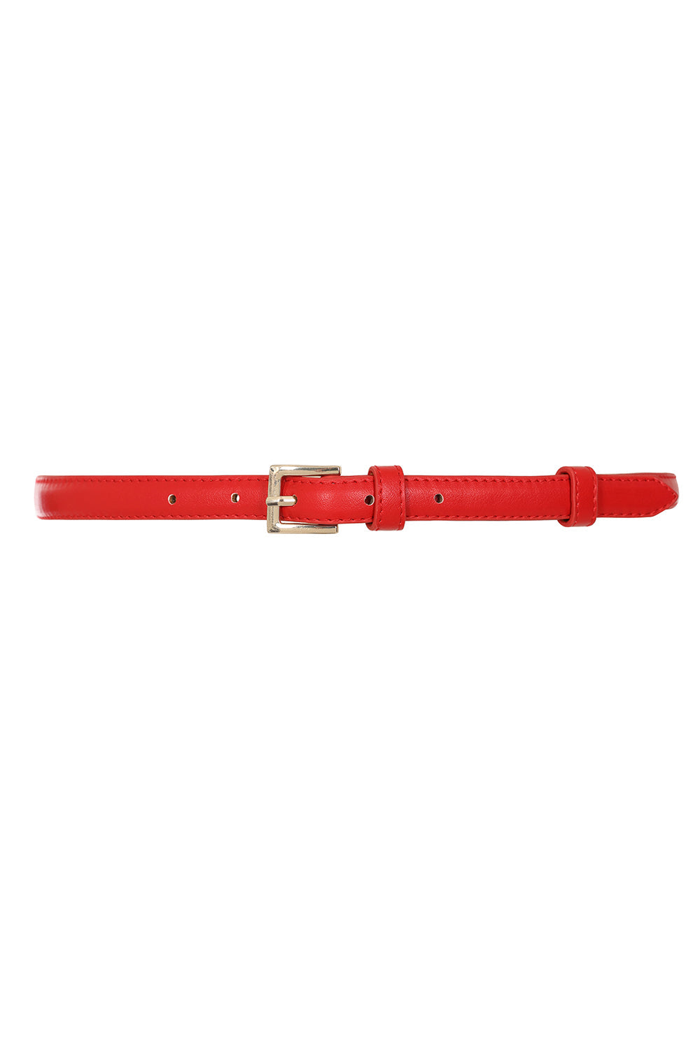 BANNED Kate Belt   Classic Retro Slim Belt with Buckle Closure Red