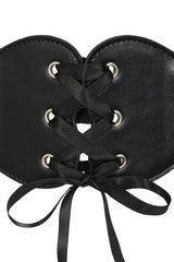 BANNED Sweetheart Elastic Belt   Retro and Rockabilly Laced Heart Elasticated Belt Black