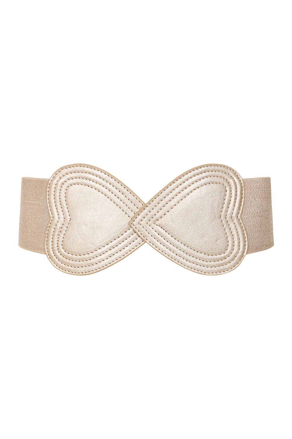 BANNED Heartbeat Elastic Belt   Retro and Rockabilly Heart Elasticated Belt Gold