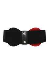 BANNED Heartbeat Elastic Belt   Retro and Rockabilly Heart Elasticated Belt Red/Black